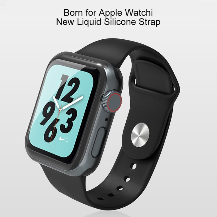 For Apple Watch Ultra 49mm&Watch Ultra 2 49mm / Series 9&8&7 45mm / SE 3&SE 2&6&SE&5&4 44mm / 3&2&1 42mm Mutural Liquid Silicone Watch Band(White) - Watch Bands by Mutural