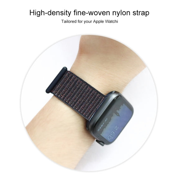 For Apple Watch Series 7 41mm / 6 & SE & 5 & 4 40mm / 3 & 2 & 1 38mm Mutural Nylon Watch Band(White)