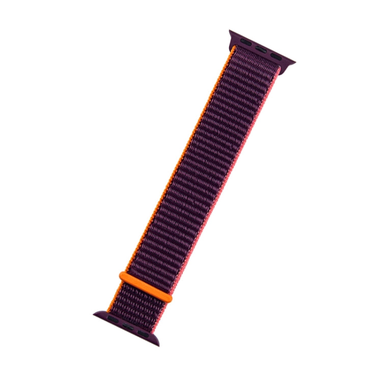 For Apple Watch Apple Watch Ultra 49mm&Watch Ultra 2 49mm / Series 9&8&7 45mm / SE 3&SE 2&6&SE&5&4 44mm / 3&2&1 42mm Mutural Nylon Watch Band(Plum Color)