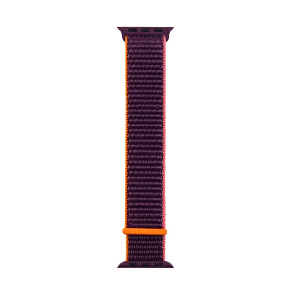 For Apple Watch Apple Watch Ultra 49mm&Watch Ultra 2 49mm / Series 9&8&7 45mm / SE 3&SE 2&6&SE&5&4 44mm / 3&2&1 42mm Mutural Nylon Watch Band(Plum Color)