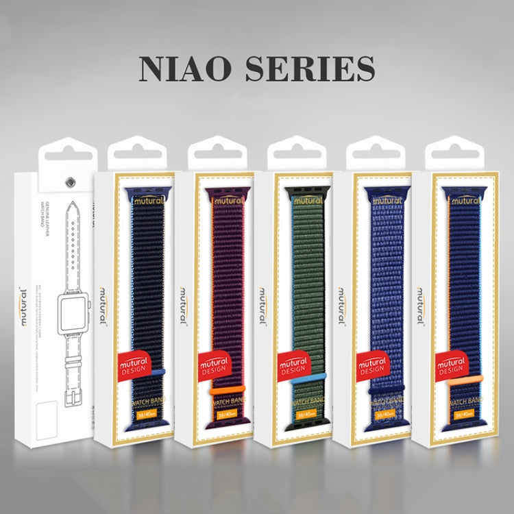 For Apple Watch Apple Watch Ultra 49mm&Watch Ultra 2 49mm / Series 9&8&7 45mm / SE 3&SE 2&6&SE&5&4 44mm / 3&2&1 42mm Mutural Nylon Watch Band(White) - Watch Bands by Mutural | Online Shopping South Africa | PMC TechLife | Buy Now Pay Later Mobicred