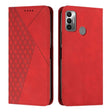 For Tecno Spark 7 Diamond Splicing Skin Feel Magnetic Leather Phone Case(Red) - Tecno Cases by PMC TechLife | Online Shopping South Africa | PMC TechLife | Buy Now Pay Later Mobicred