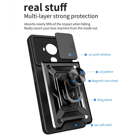 For Nokia C30 Sliding Camera Cover Design TPU+PC Phone Case(Green)