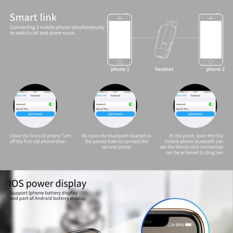 Fineblue F990 CVC6.0 Noise Reduction Lavalier Bluetooth Earphone, Support Vibration Reminder(Black) - Bluetooth Earphone by Fineblue | Online Shopping South Africa | PMC TechLife | Buy Now Pay Later Mobicred