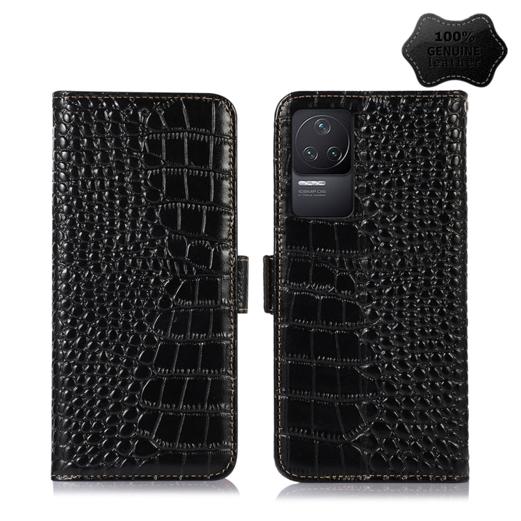 For Xiaomi Redmi K50 / K50 Pro Crocodile Top Layer Cowhide Leather Phone Case(Black) - Xiaomi Cases by PMC TechLife | Online Shopping South Africa | PMC TechLife