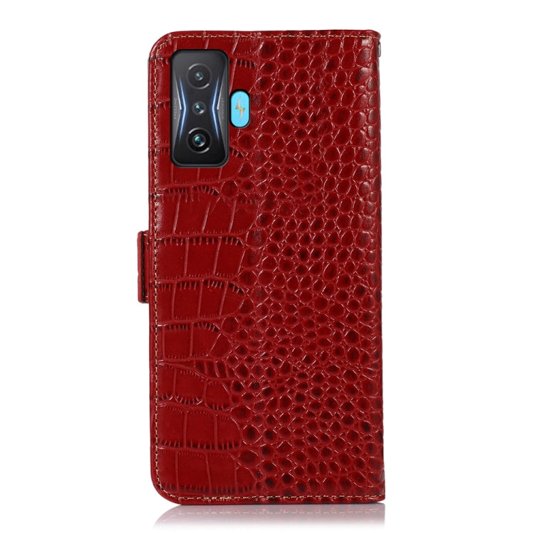 For Xiaomi Redmi K50 Gaming Crocodile Top Layer Cowhide Leather Phone Case(Red) - Xiaomi Cases by PMC TechLife | Online Shopping South Africa | PMC TechLife