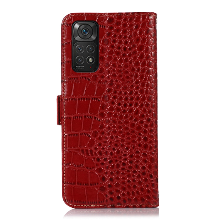 For Xiaomi Redmi Note 11 4G/11S 4G Global Crocodile Top Layer Cowhide Leather Phone Case(Red) - free shipping - PMC TechLife - Order now!