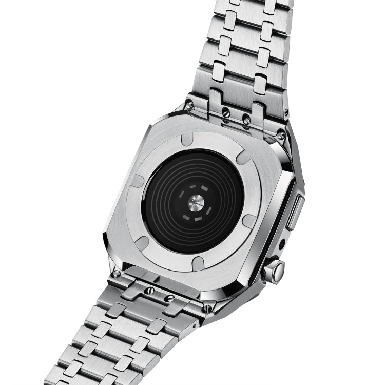 Integrated Oak Metal Watch Band + Watch Case For Apple Watch Series 7 45mm(Silver) - Watch Bands by PMC TechLife | Online Shopping South Africa | PMC TechLife