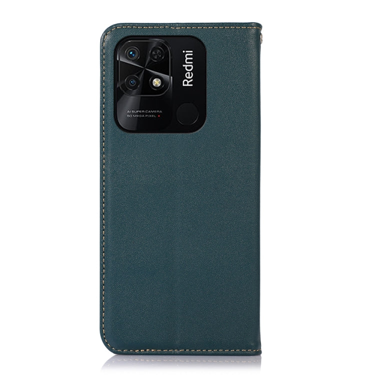 For Xiaomi Redmi 10C / 10 India KHAZNEH Nappa Top Layer Cowhide Leather Phone Case(Green) - Xiaomi Cases by PMC TechLife | Online Shopping South Africa | PMC TechLife