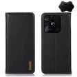 For Xiaomi Redmi 10C / 10 India KHAZNEH Nappa Top Layer Cowhide Leather Phone Case(Black) - Xiaomi Cases by PMC TechLife | Online Shopping South Africa | PMC TechLife