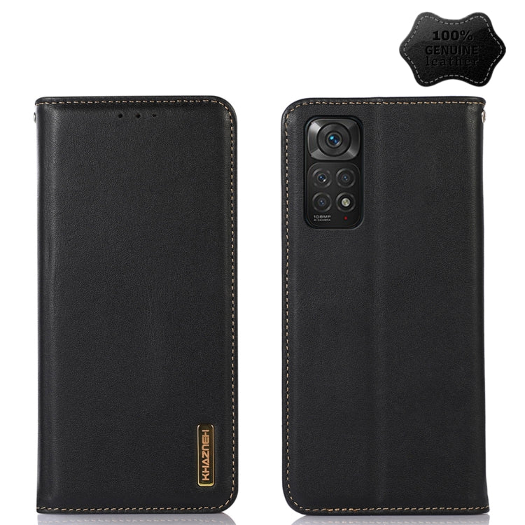 For Xiaomi Redmi Note 11 4G/11S 4G Global KHAZNEH Nappa Top Layer Cowhide Leather Phone Case(Black) - Xiaomi Cases by PMC TechLife | Online Shopping South Africa | PMC TechLife