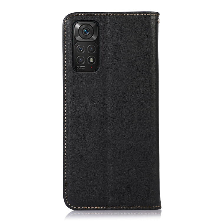 For Xiaomi Redmi Note 11 4G/11S 4G Global KHAZNEH Nappa Top Layer Cowhide Leather Phone Case(Black)