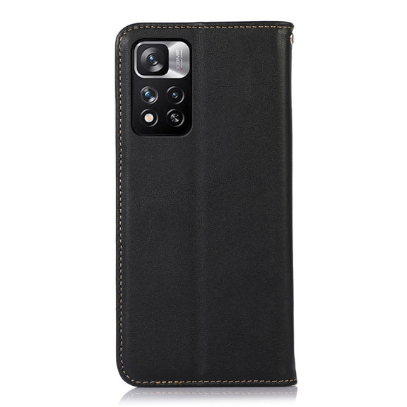 For Xiaomi Redmi Note 11 Pro 4G / 5G Global KHAZNEH Nappa Top Layer Cowhide Leather Phone Case(Black)