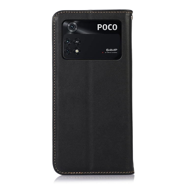 For Xiaomi Poco M4 Pro 4G KHAZNEH Nappa Top Layer Cowhide Leather Phone Case(Black) - Xiaomi Cases by PMC TechLife | Online Shopping South Africa | PMC TechLife
