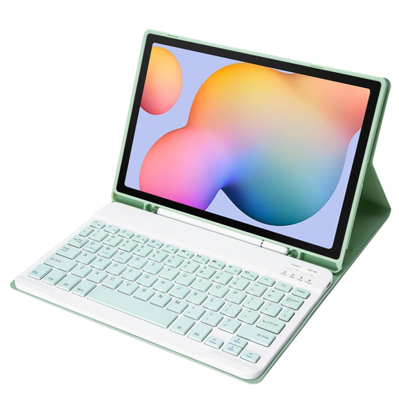 A610B Candy Color Bluetooth Keyboard Leather Case with Pen Slot For Samsung Galaxy Tab S6 Lite 10.4 inch SM-P610 / SM-P615(Light Green)