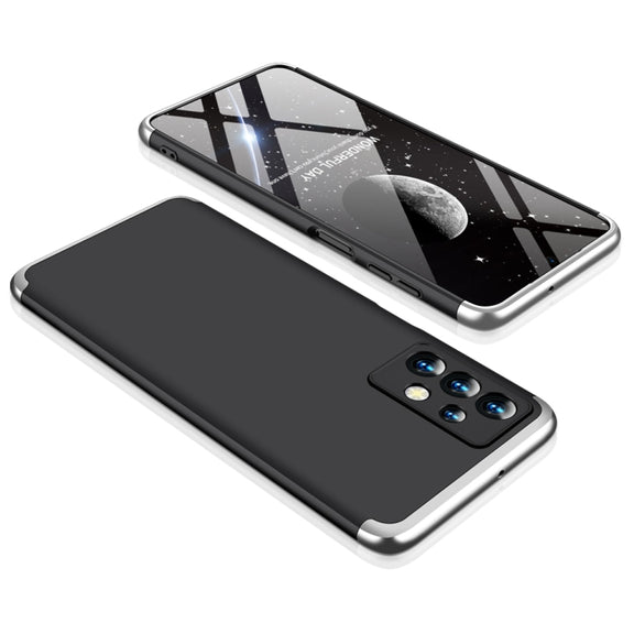 For Samsung Galaxy A23 GKK Three Stage Splicing Full Coverage PC Phone Case(Black Silver)