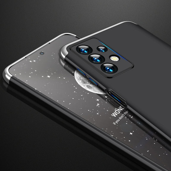 For Samsung Galaxy A23 GKK Three Stage Splicing Full Coverage PC Phone Case(Black Silver)