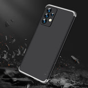 For Samsung Galaxy A23 GKK Three Stage Splicing Full Coverage PC Phone Case(Black Silver)
