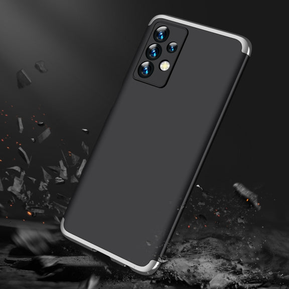 For Samsung Galaxy A23 GKK Three Stage Splicing Full Coverage PC Phone Case(Black Silver)