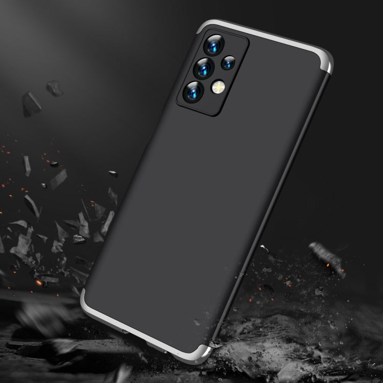 For Samsung Galaxy A23 GKK Three Stage Splicing Full Coverage PC Phone Case(Black Silver)