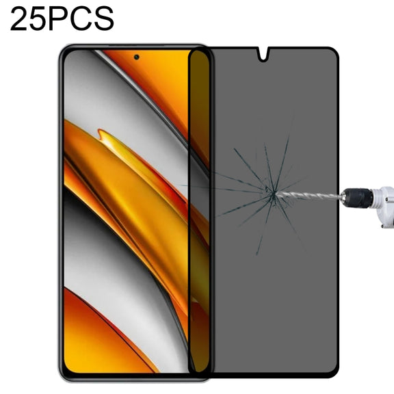 25 PCS Full Cover Anti-peeping Tempered Glass Film For Xiaomi Poco F3
