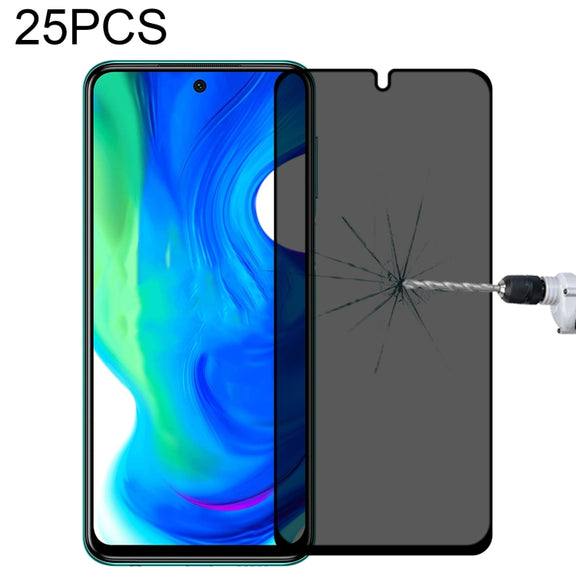 25 PCS Full Cover Anti-peeping Tempered Glass Film For Xiaomi Poco M2 Pro