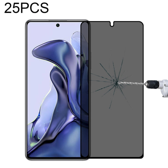 25 PCS Full Cover Anti-peeping Tempered Glass Film For Xiaomi Mi 11T / 11T Pro