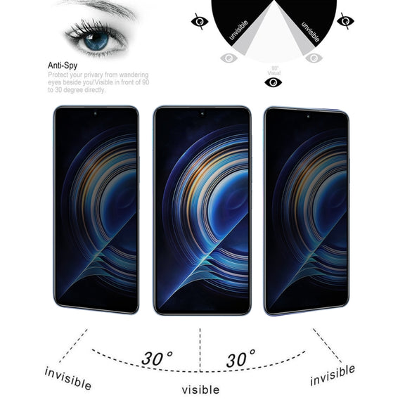 25 PCS Full Cover Anti-peeping Tempered Glass Film For Xiaomi Redmi K50/K50 Pro/K50 Gaming/Redmi K60/K60 Ultra