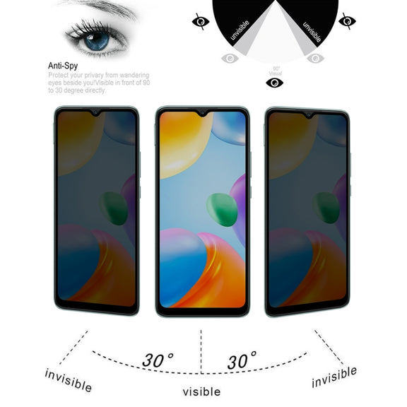 25 PCS Full Cover Anti-peeping Tempered Glass Film For Xiaomi Redmi 10C