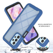 For Samsung Galaxy A23 5G / 4G Starry Sky Solid Color Series PC + TPU Phone Case with PET Film(Blue)