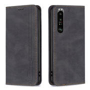 For Sony Xperia 1 III Magnetic RFID Blocking Anti-Theft Leather Phone Case(Black)