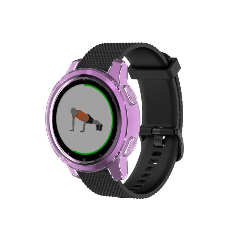 Compatible with Garmin Vivoactive 4S TPU Protective Shell(Transparent Purple)