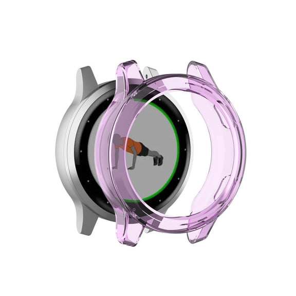 Compatible with Garmin Vivoactive 4S TPU Protective Shell(Transparent Purple)