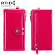 3506 RFID Anti-Degaussing Oil Wax Vintage Texture Genuine Leather Hand Held Wallet for Ladies(Rose Red) - free shipping - PMC TechLife - Order now!
