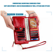 3506 RFID Anti-Degaussing Oil Wax Vintage Texture Genuine Leather Hand Held Wallet for Ladies(Black)