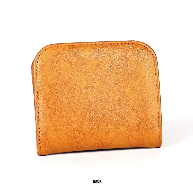 3537 Folding Short RFID Anti-Theft Genuine Leather Coin Purse for Ladies(Brown)