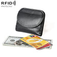 3537 Folding Short RFID Anti-Theft Genuine Leather Coin Purse for Ladies(Black) - Antimagnetic RFID Package by PMC TechLife | Online Shopping South Africa | PMC TechLife | Buy Now Pay Later Mobicred