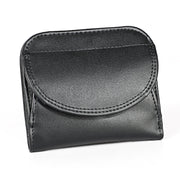 3537 Folding Short RFID Anti-Theft Genuine Leather Coin Purse for Ladies(Black)
