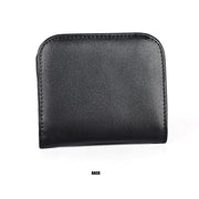 3537 Folding Short RFID Anti-Theft Genuine Leather Coin Purse for Ladies(Black)