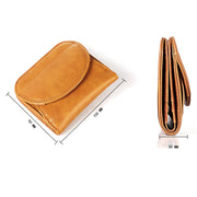 3537 Folding Short RFID Anti-Theft Genuine Leather Coin Purse for Ladies(Pink)