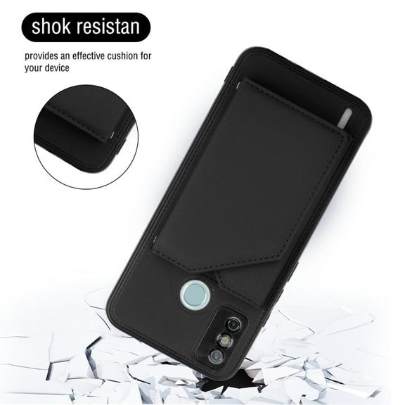 For Tecno Spark 6 Go / Go 2020 Skin Feel PU + TPU + PC Phone Case(Black)