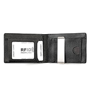 9618 Men RFID Anti-Theft Genuine Leather Wallet with Location Tracker Pocket(Black and Black)