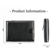 9651 Ultra-thin Two-fold RFID Anti-theft Genuine Leather Wallet For Men and Women(Orange)