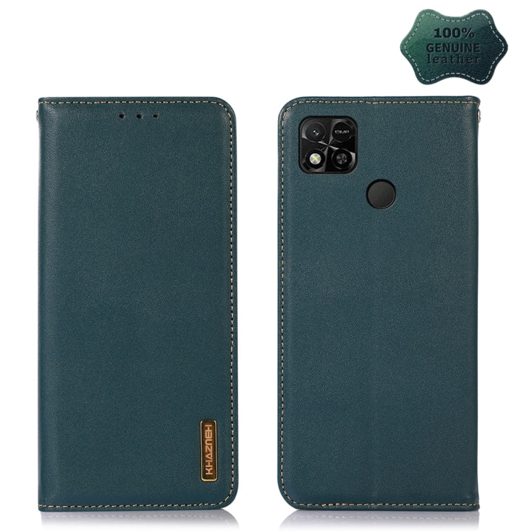 For Xiaomi Redmi 10A / 9C KHAZNEH Nappa Top Layer Cowhide Leather Phone Case(Green) - free shipping - PMC TechLife - Order now!