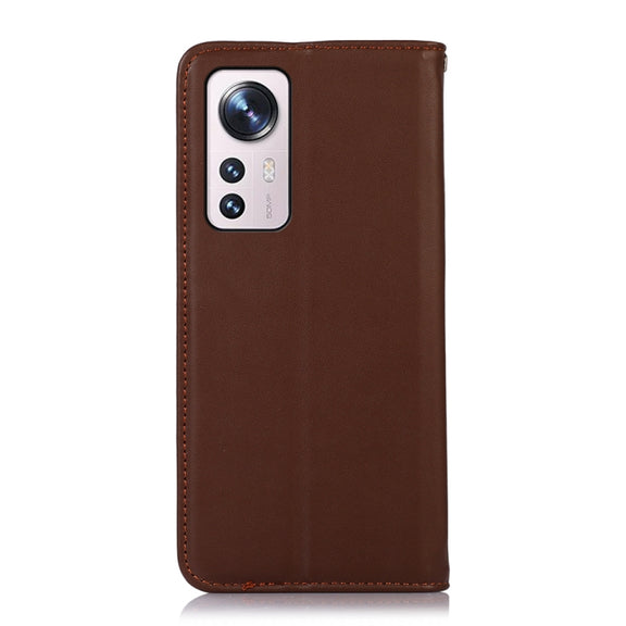 For Xiaomi 12 Pro KHAZNEH Nappa Top Layer Cowhide Leather Phone Case(Brown)