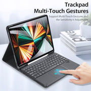 DUX DUCIS Bluetooth Keyboard Leather Case with Touchpad & Smart Sleep Function For iPad Pro 12.9 2020/2021/2022(Black)