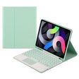 Round Cap Bluetooth Keyboard Leather Case with Pen Slot & Touchpad for Samsung Galaxy Tab S6 Lite(Green) - Samsung Keyboard by PMC TechLife | Online Shopping South Africa | PMC TechLife