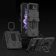 For Samsung Galaxy Z Flip3 5G GKK Sliding Camshield Magnetic Armor Flip Phone Case with Ring Holder(Black) - Galaxy Phone Cases by GKK | Online Shopping South Africa | PMC TechLife | Buy Now Pay Later Mobicred