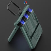 For Samsung Galaxy Z Flip3 5G GKK Sliding Camshield Magnetic Armor Flip Phone Case with Ring Holder(Purple)