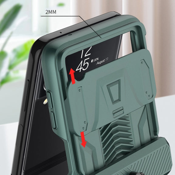 For Samsung Galaxy Z Flip3 5G GKK Sliding Camshield Magnetic Armor Flip Phone Case with Ring Holder(Black)